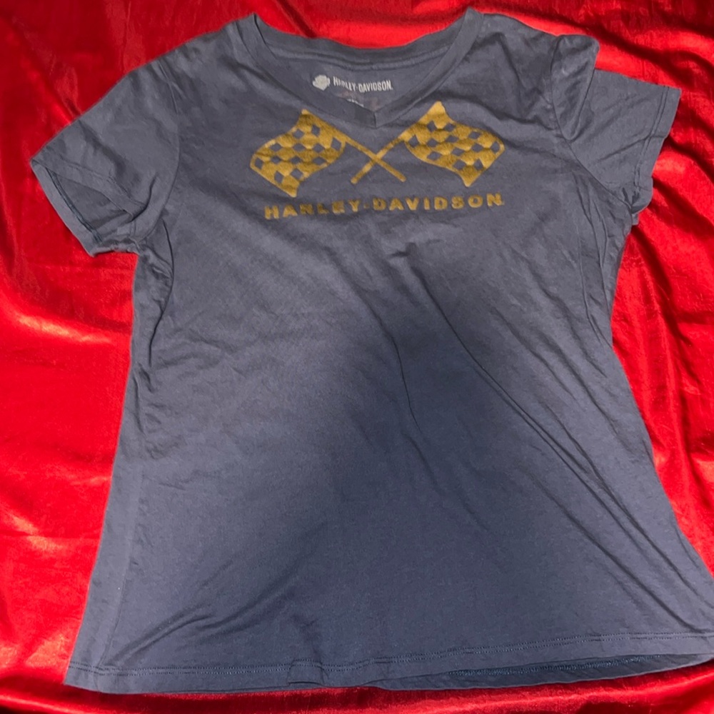 Harley Davison Blue Shirt.